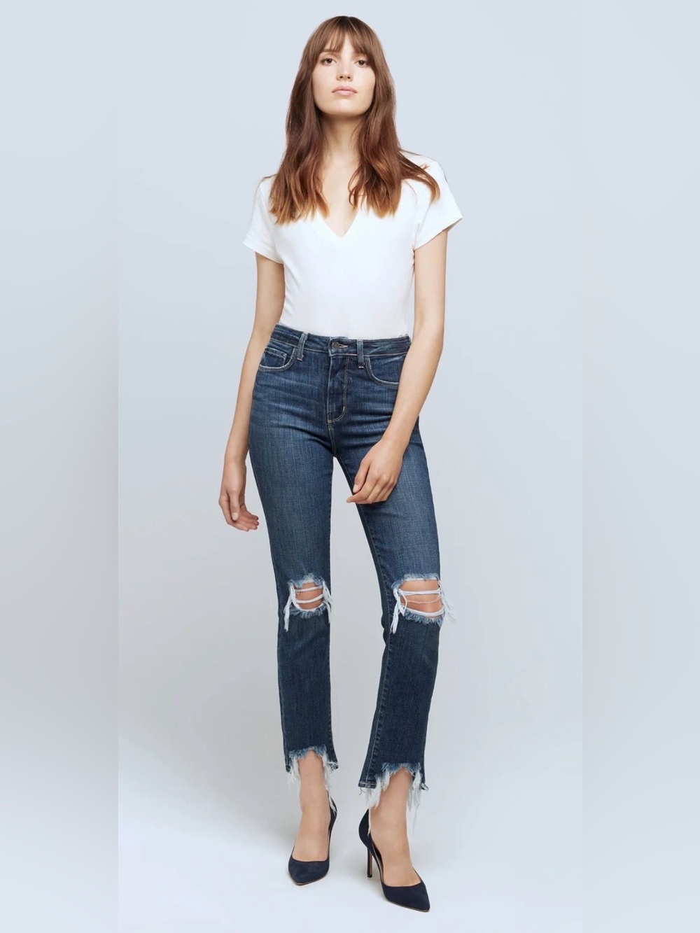 L'AGENCE High Line High Rise Distressed Skinny Jean